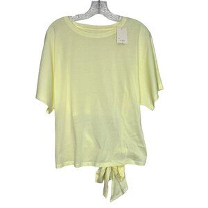 A New Day Womens Tie Back Shirt Top Yellow Size XXL New